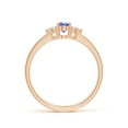 thumbnail image 2 of ANGARA Natural Solitaire Oval Tanzanite and Diamond Promise Ring in 14K Rose Gold for Women (Size-6x4mm) | December Birthstone, Birthday, Anniversary, Jewelry Gift for Women | Natural Tanzanite Ring, 2 of 9