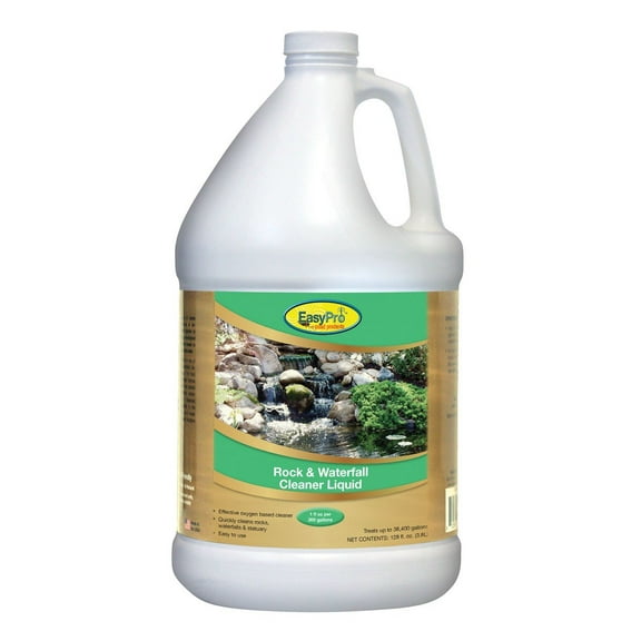 EasyPro OXYL128 Rock and Waterfall Cleaner - Oxygen Based Cleaning Solution for Pond Waterfalls, Streams, Fountains, and Stone Artwork - 128 oz. (1 gallon) Safe for use with fish, wildlife, and pets