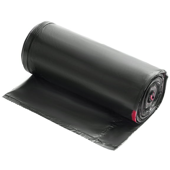 KFFKFF 30 Gallon Drawstring Trash Bags, 50 Count Durable Garbage Bags, Thick and Tough Bin Bags with Drawstrings, Suitable for Kitchen, Office, RV & Camping (Black)