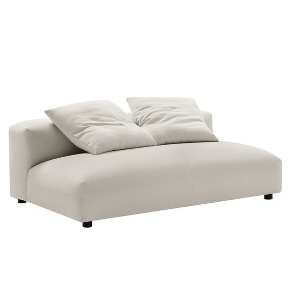 Solace Modular Upholstered Fabric Armless Loveseat in Salt