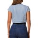 thumbnail image 3 of CHAQUETA DE MEZCLILLA PARA MUJER INSPIRE CHIC, MANGA CORTA, AJUSTADA, CASUAL, RECORTADA, AZUL CLARO-1 S, 3 of 6