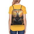 thumbnail image 4 of Pofeuu Flower Meditating Rabbit Print Drawstring Backpack Water Resistant String Bag Sports Sackpack Gym Sack with Side Pocket for Men Women, 4 of 6