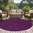 thumbnail image 5 of Purple Burlap Texture Large Area Rugs for Bedroom Living Room, Soft Non Slip Carpet Bedside Rug, Farmhouse Vintage Purple Round Floor Cover Kitchen Accent Rug 5' for Dining Room/Office, 5 of 9