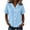 Light Blue, variant on Womens Scallop Peter Pan Collar Button Down Short Sleeve Shirts Linen Textured Straight Waist Curved Hem Solid Color Lightweight Breathable Soft Casual Tunic Blouse Tops