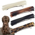 thumbnail image 4 of CozeLy Hair Barrettes for Women 4PCS Small Hair Clips for Women Flat Tortoise French Barrette Clips 2.56 Inch Curved Glossy Thin Hair Accessories Set, 4 of 8