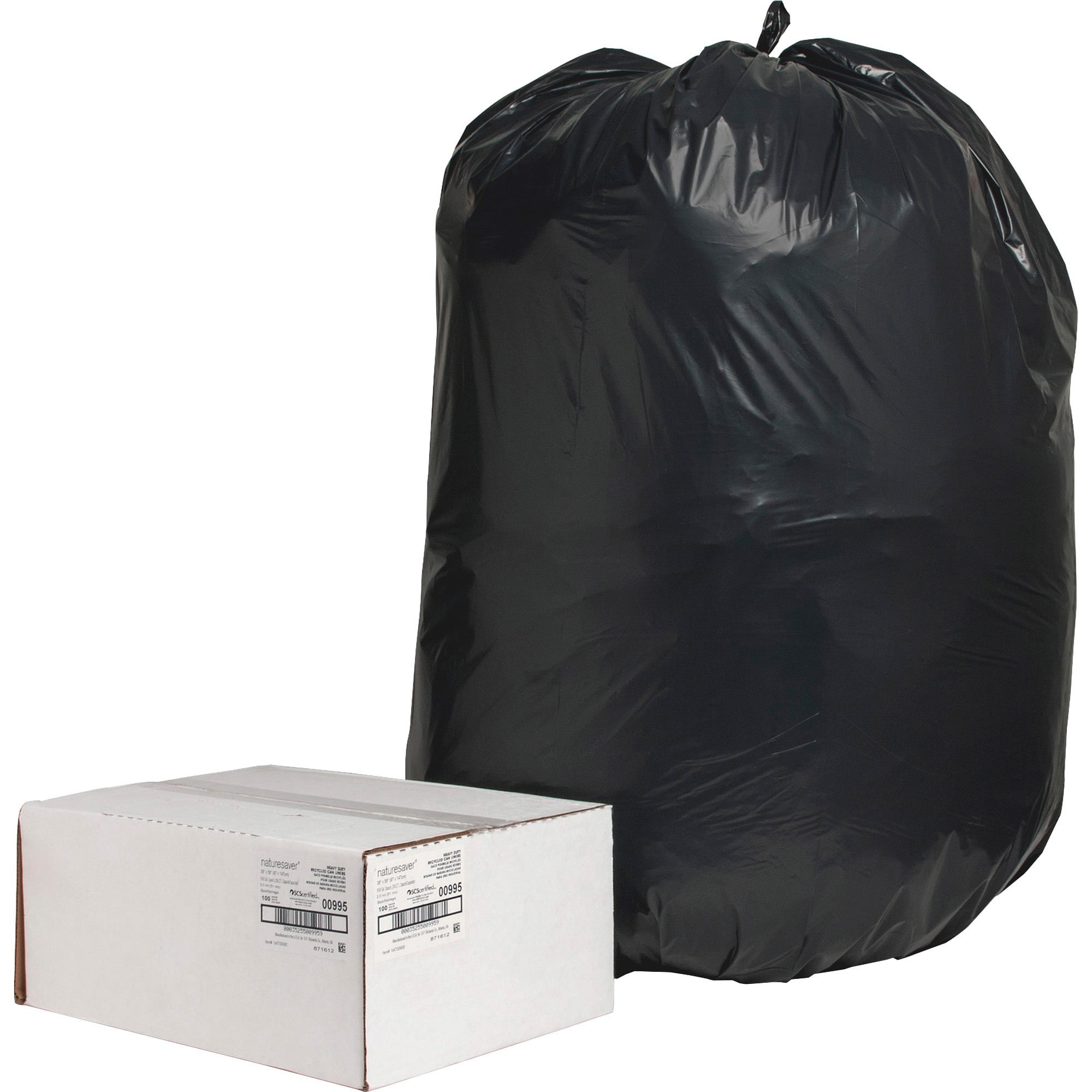 Nature Saver Black Low-density Recycled Can Liners, Black, 100 / Carton ...