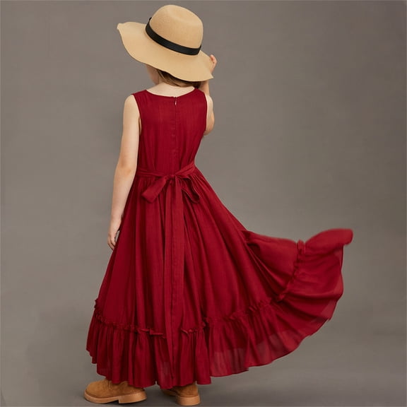 Vedolay Little Girls Dresses Kids Toddler Girl Long Sleeve Ruffle Layered Floral Tulle Tutu Dresses, 7-8 Years