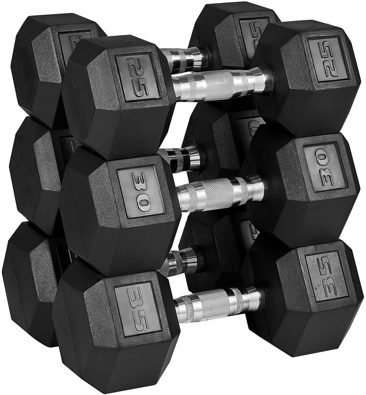 papababe Dumbbell Set Rubber Encased Hex Dumbbell Free Weights