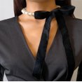 thumbnail image 1 of Jinsinto Collier Ras du Cou à Perles à la Mode pour Femmes Usage Quotidien (Noir), 1 of 5