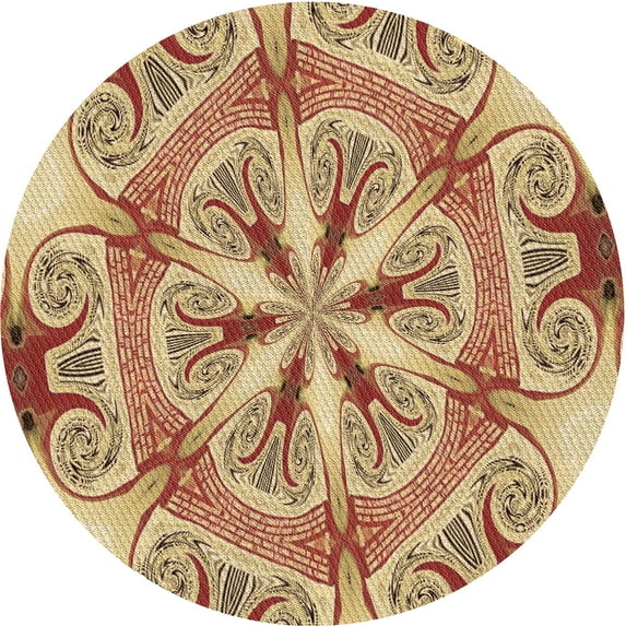 Ahgly Company Machine Washable Indoor Square Transitional Red Area Rugs, 3' Square