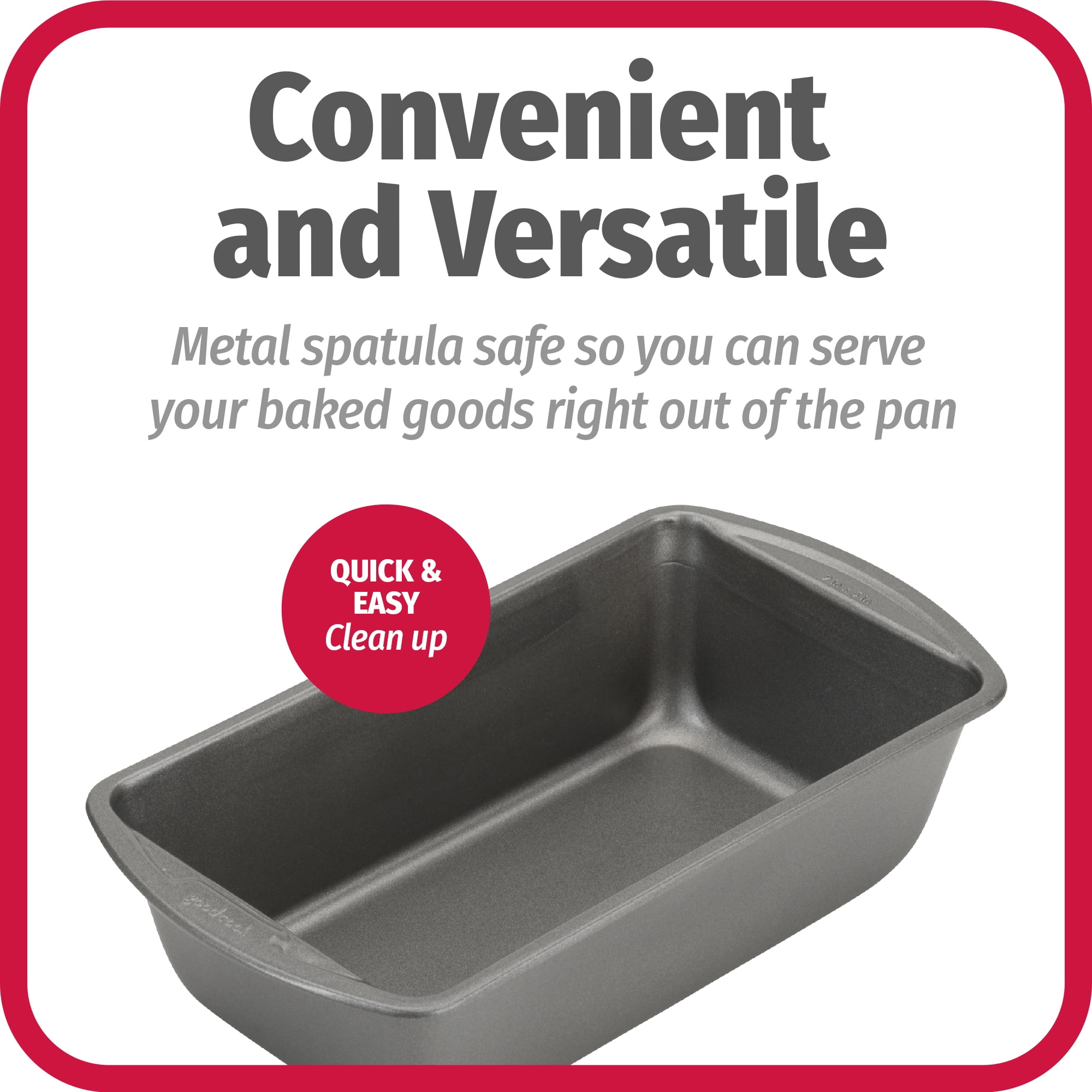  Good Cook Set of 2 Extra Large 13'' x 5'' Nonstick Steel Bread  Loaf Pans, Gray : Everything Else