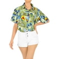 thumbnail image 3 of HAPPY BAY Women's Button Down Blouses Floral Beach Party Shirt Summer Blouse Short Sleeve Tropical Vacation Casual Hawaiian Shirts for Women L Ocean Chart, Autumn Beige, 3 of 5