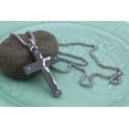 thumbnail image 6 of HZMAN Men's Stainless Steel Jesus Christ Crucifix Cross Lord's Prayer Pendant Necklace (Black), 6 of 8