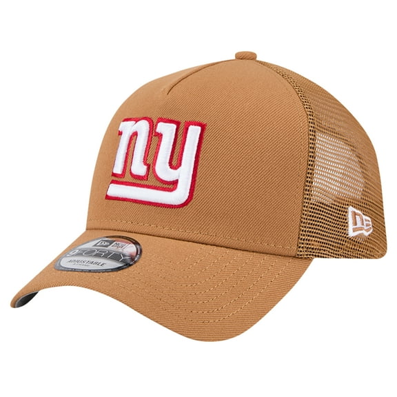 Men's New Era Brown New York Giants  Color Pack A-Frame Trucker 9FORTY Adjustable Hat