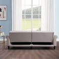 thumbnail image 5 of Pemberly Row 87.8'' Convertible Cream Velvet Sofa Bed Sleeper, 5 of 9