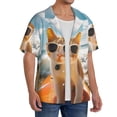 thumbnail image 2 of Yiaed Surfing Cat Sun Print Mens Casual Wrinkle Free Shirts Short Sleeve Button Down Summer Stretch Dress Shirt-Large, 2 of 5