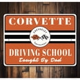 thumbnail image 2 of Corvette Driving Class Aluminum Metal Decor Sign - 4x18 inches, 2 of 4