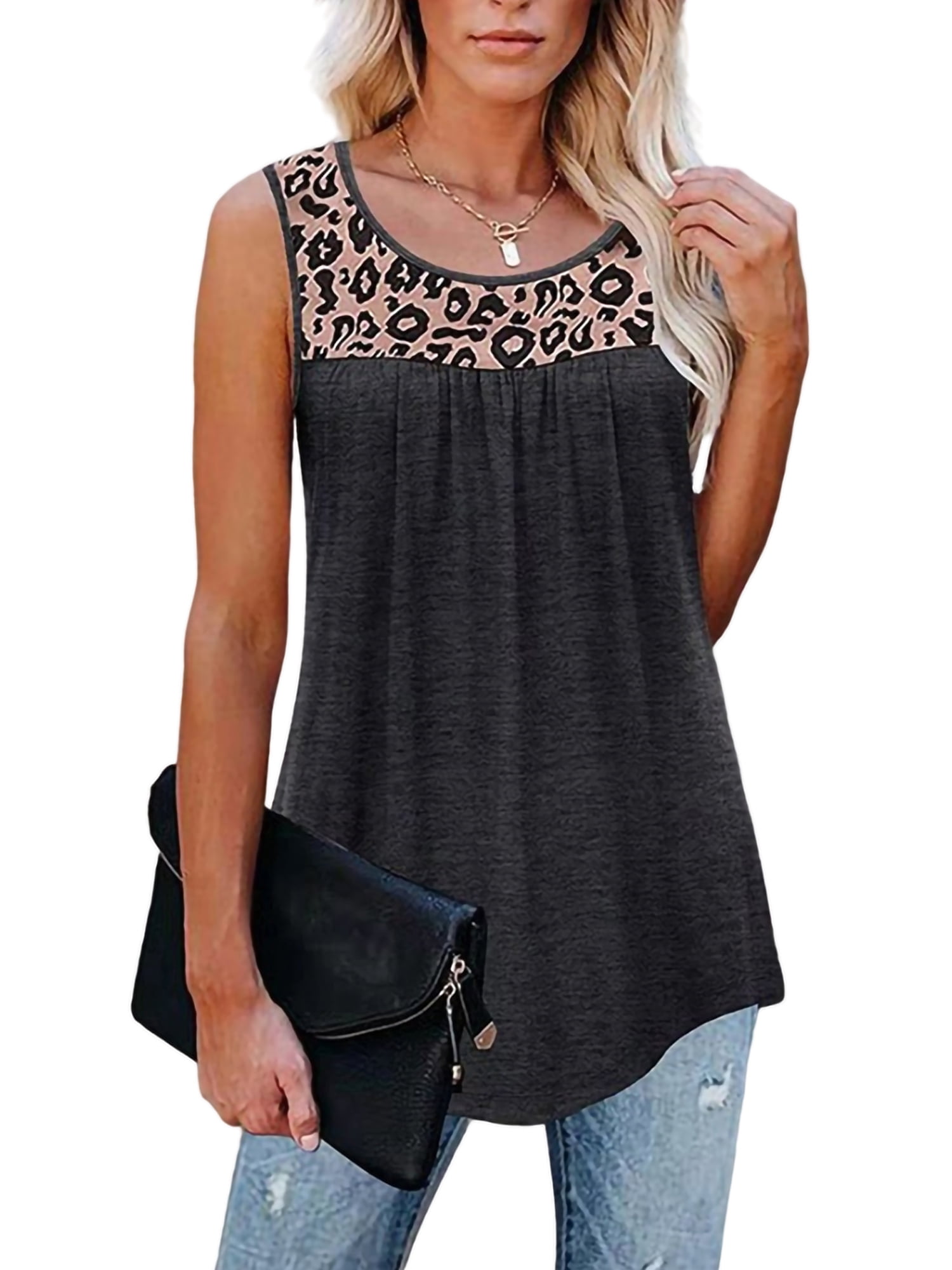 Casual Women's Solid Camisole Top Ladies Summer Loose Strappy Vest Tops Ruffle High and Low Hem T-Shirts Tank Top