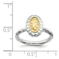 thumbnail image 5 of 925 Sterling Silver Stackable Gold-plated Oval Ring Eternity Band Size 6, 5 of 6