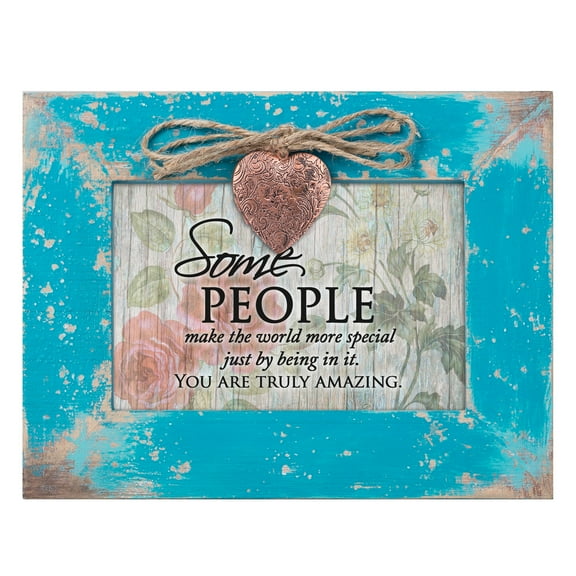 Some People Make World Special Teal Distressed Locket Music Box Plays Wonderful World
