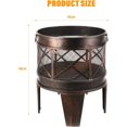 thumbnail image 3 of Brasero Ø42cm con Asas, Brasero de Metal en Óptica de Óxido Antiguo, Chimenea de Jartín, Portátil y Fácil de Mover, 58x45x42cm esquí esquí Gafas de esquí, 3 of 5