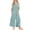 Green, variant on Women's Sleeveless Wide Leg Jumpsuit Casual Loose Button Front Pocket Romper