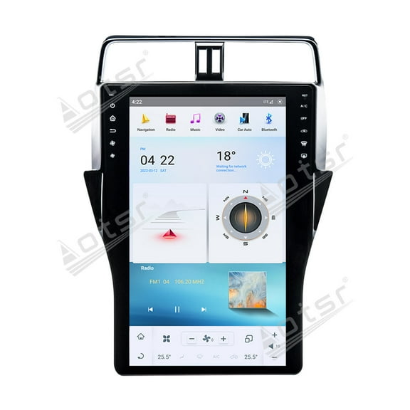 Aotsr 16 inch Tesla style screen car radio player for Toyota Prado 2018-2020 Android head unit IPS touch screen car GPS navigation multimedia player