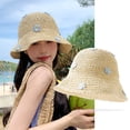 thumbnail image 3 of Grandest Birch Women Beach Straw Hat Hollow Out Flower Decor Sunshade Anti-UV Good Breathability Foldable Photo Prop Vacation Cap Lady Fisherman Hat ,Gift, 3 of 7