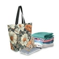 thumbnail image 2 of FORMRS Womens Canvas Tote Bag with Zipper Inner Pocket Shoulder Handbag, Gray Floral Pattern, 2 of 7