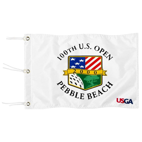 DianYu 2000 US Open Pebble Beach USGA Golf Pin Flag Practic Putting Green Golf Flag For Backyard Garden  Miniature Pin Flag with Three Brass Grommets 12x18Inch