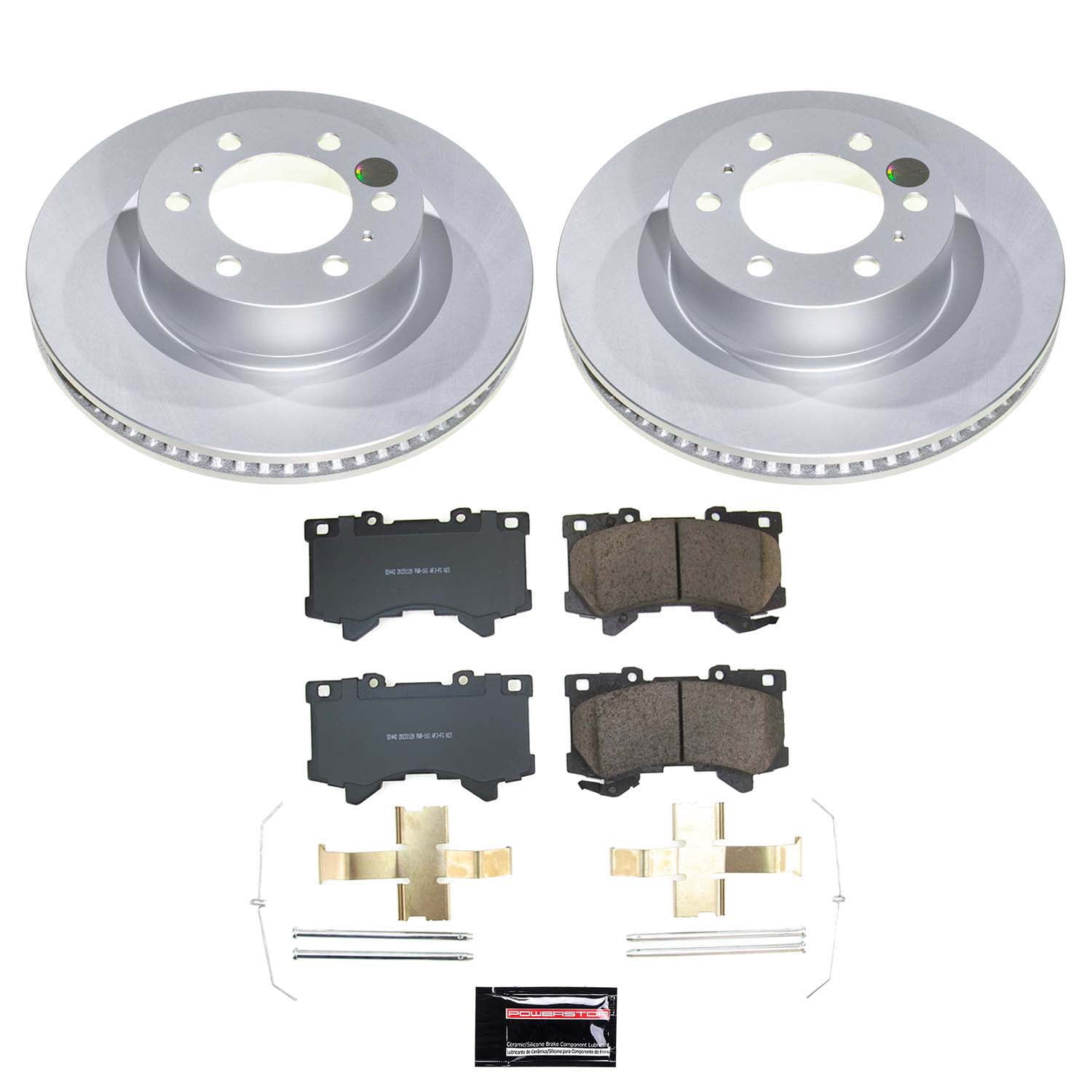 PowerStop Front Z17 Evolution Brake Pad and Coated Rotor Kit for Toyota Sequoia 2023-24, Toyota Tundra 2022-24, CRK8932