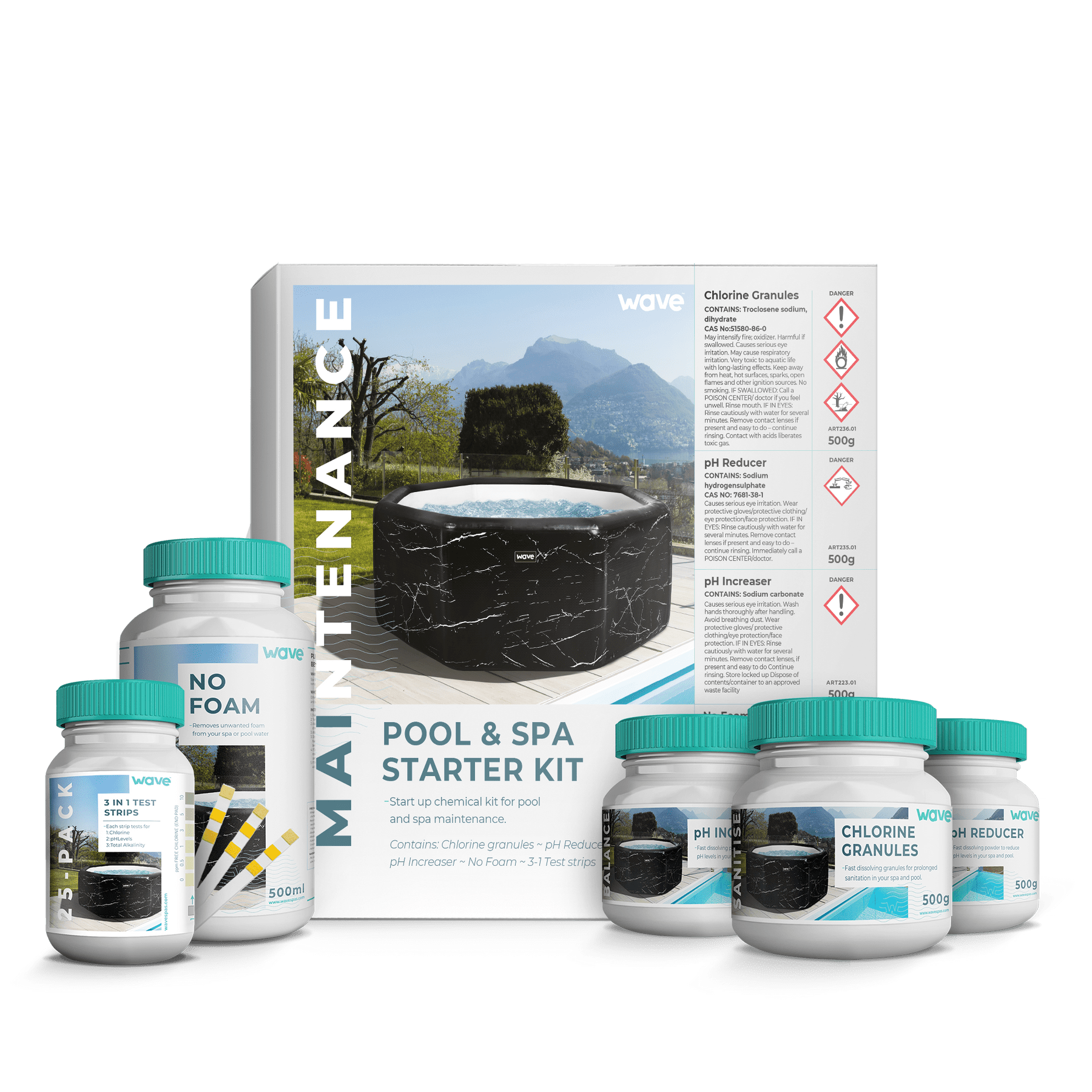 Wave Spa Hot Tub Chemical Starter Kit The 500g/ml Version