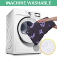 thumbnail image 6 of Purple Halloween Ghosts Skulls and Bats Square Tablecloth,Waterproof Square Table Cover,Wipeable Spillproof Washable Table Cover for Home Kitchen Party Decor 60"x60"(152x152cm), 6 of 6