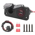 thumbnail image 1 of Interruptor táctil del cargador del coche USB de 5V 4.8A con el enchufe hembra del encendedor de cigarrillos cable de alimentación de 3.3 pies luz roja, 1 of 14