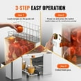 thumbnail image 6 of VEVOR Commercial Orange Juicer Machine, 120W Automatic Juice Extractor, Stainless Steel Orange Squeezer for 20 Oranges Per Minute, with Pull-Out Filter Box, PC Cover, 2 Peel Collecting Buckets, 6 of 9