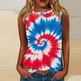 thumbnail image 2 of NSLGXD Plus Size Womens Sleeveless Top Tie Dye Print Patriotic Graphic Tees Summer Crewneck Loose Fit Tank Tops S-5XL, 2 of 6