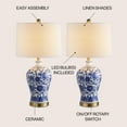 thumbnail image 5 of JONATHAN Y Jennifer 25.75" Ceramic/Metal LED Table Lamp, Blue/White (Set of 2), JYL1073A-SET2, 5 of 6