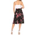 thumbnail image 3 of Women's Casual Floral Printed A Line Ribbon Belted Knee Length Midi Skirt, 3 of 6