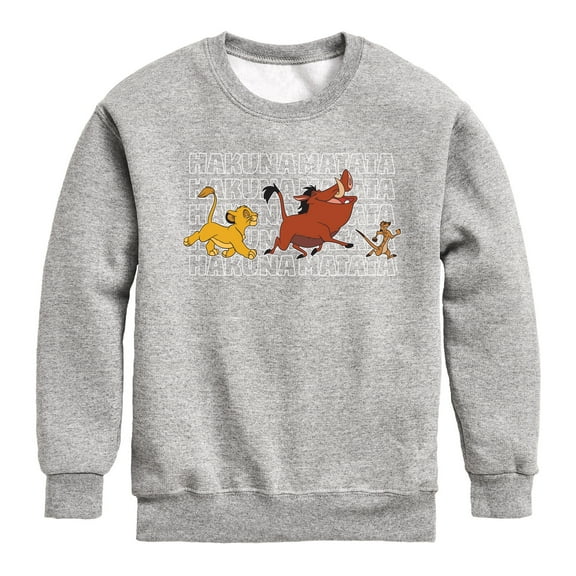 The Lion King - Hakuna Matata Outlined Words - Toddler & Youth Crewneck Fleece Sweatshirt