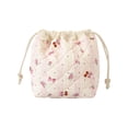 thumbnail image 2 of EGNMCR Floral Drawstring Makeup Bag Printed Drawstring Storage Bag Large Capacity Makeup Bag polyester storage b ag, 2 of 6