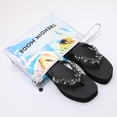 thumbnail image 5 of Trendin Mode Women's Rhinestone Wedge Flip Flops - High Platform Comfort Thong Sandals with Iridescent Crystals, 5 of 7