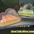 thumbnail image 2 of Lámpara de tulipán con espejo de nube, luz nocturna artesanal, adornos de dormitorio de niña, marco de fotos creativo, lámparas de mesa, mesita de noche, cumpleaños hecho a mano, 2 of 4