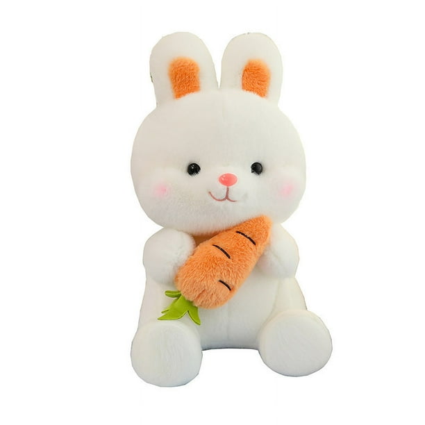 Muñeco de peluche con dibujos animados de conejo blanco suave, 40 cm