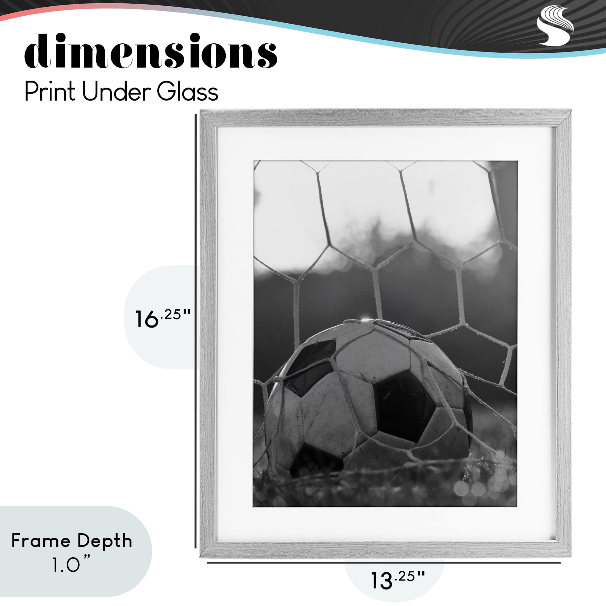 Stupell Industries Soccer Goal Score Gray Framed Print Under Glass, design by Marcus Prime