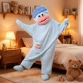 thumbnail image 5 of Big Mouth Monster Onesie, Monster Pajamas, Funny Costume, Oversized Plush Fleece Hooded One Piece Pajamas, 5 of 14