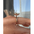 thumbnail image 3 of ESTE ORIGIN 2.00Ct Pear & 2.00Ct Marquise Moissanite Toi et Moi Cathedral Ring in 10K Rose Gold for Women, 3 of 8