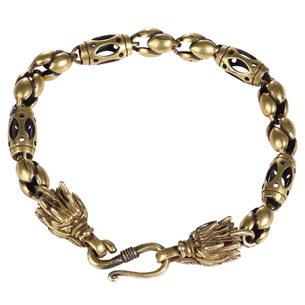 GOOHOCHY Pulsera de dragón Joyería de dragón Pulsera de latón fresca Pulsera con dijes decorativos