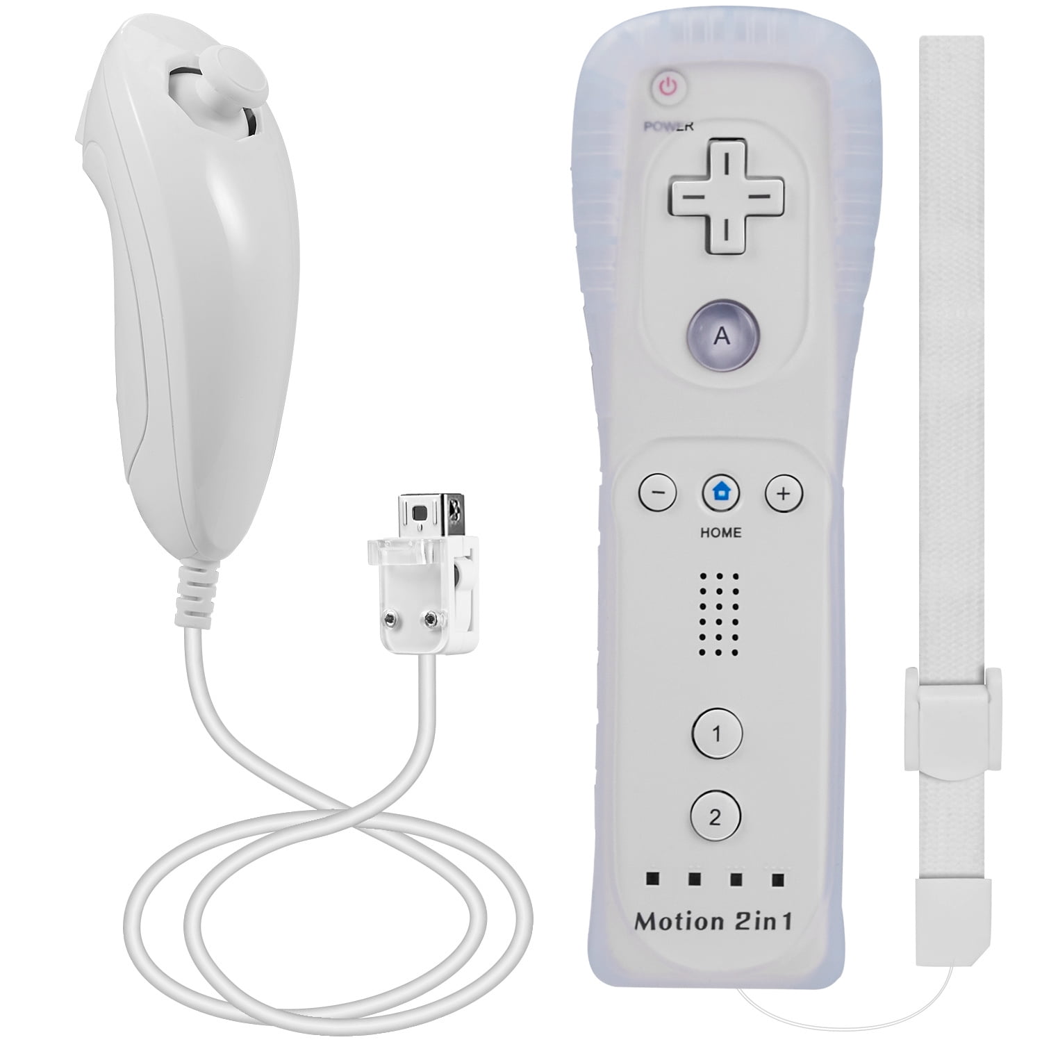 2 Sets Wii Remote Controller with Build-in Motion Sensor Plus and 2 Nunchuck 