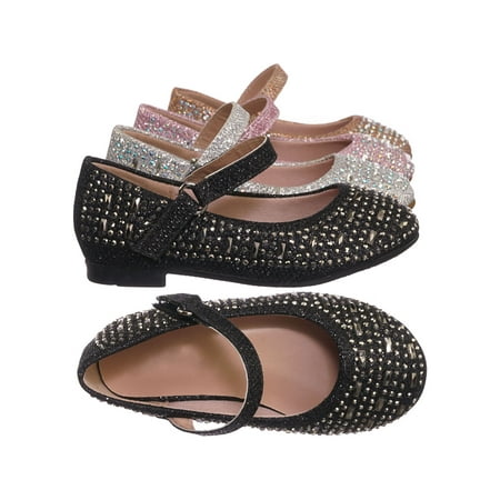 Mika41ka by Forever Link, Baby Toddler Ballet Rhinestone Flats - Kids Bling Crystal Glitter Shoes