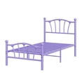 thumbnail image 2 of Twin Size Bed Frame, Queen Bed Frame with Headboard, Heart-Shaped Decorative Headboard and Footboard, Heavy Duty Metal Slat Support, No Box Spring Needed, Noise-Free, 2 of 9